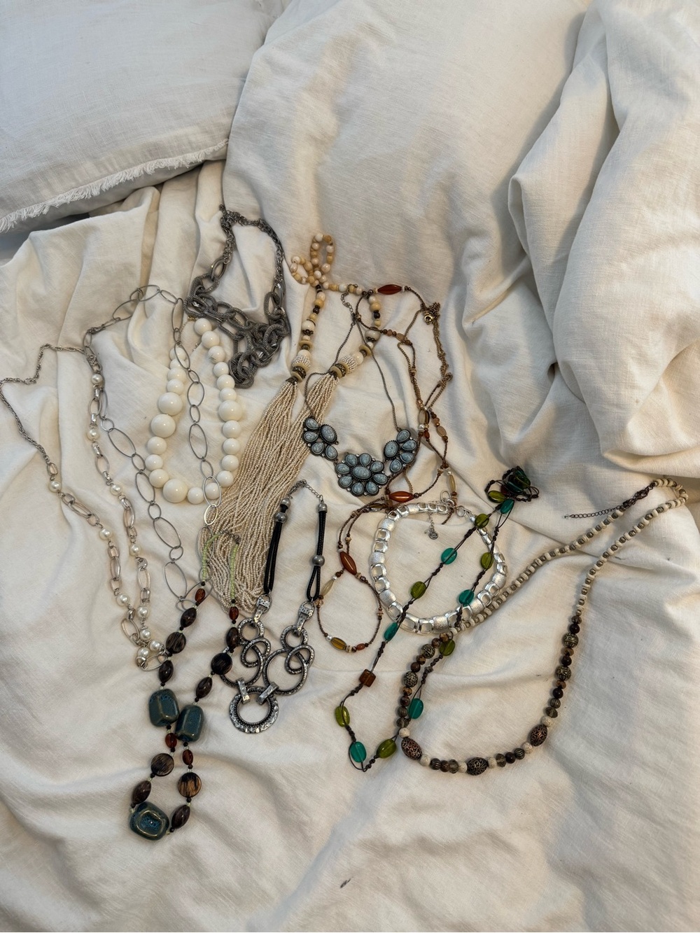 Assorted Women’s Beaded and Chain Necklaces - Mixed Colors